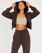 Core Classic Cropped Hoodie med dragkedja